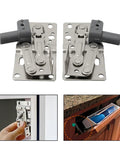 Soft Close Flip Out Tray Hinges One Pair With 45 Degree Tilt for kitchen trays and sink flip outs in use on cabinets.