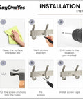 Installation steps for Brushed Nickel Wall Mount Coat Rack With 24 Inch Stainless Steel Rail And 8 Heavy Duty Double Hooks