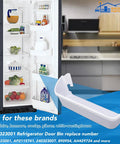 Two Pack 15.95 Inch Fridge Door Bin Side Shelf Replacement for Frigidaire Electrolux Kenmore, Fits 240323007, in kitchen view