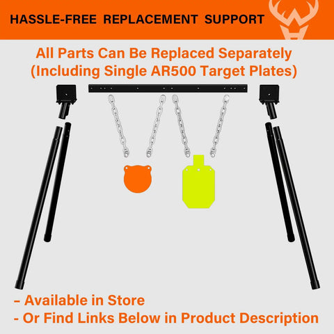 AR500 Steel Target System Kit With Stand Three Eighths Inch Thick Targets Includes 6 Inch Gong And 7 By 12 Inch Torso Plus 1 Stand