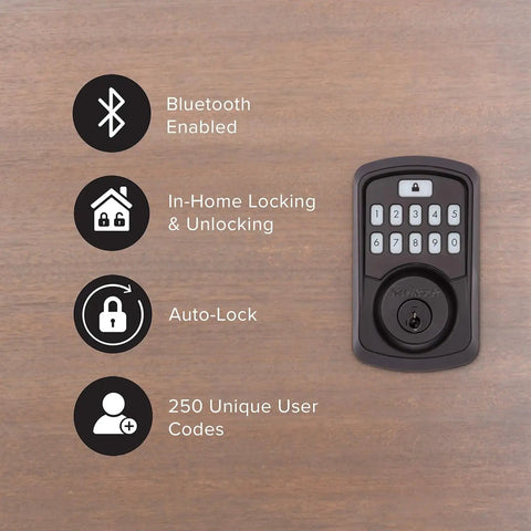 Game Changing Bluetooth Programmable Keypad Door Lock Deadbolt Featuring Smartkey Security And Crisp Iron Black Finish Stress Free App Control For Dope Home Protection And Locked Down Daily Vibes