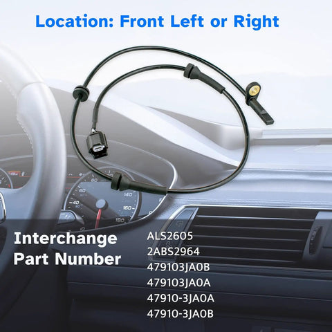 Heavy Duty Front Abs Wheel Speed Sensor Straight Up Left Or Right Swap Compatible With Nissan Pathfinder And Infiniti Qx60 2013 Through 2020 Plug And Go on dashboard.