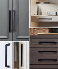 Six Inch Black Cabinet Pulls Set Six Pack For Cabinets Drawers Bar Cabinets Bathroom Wardrobe Durable Zinc Alloy Handles Installed