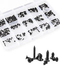 300 Piece Black Laptop Screw Replacement Kit With Countersunk Self Tapping Screws KA2 KA2.6 KA3 for Notebook Computers in box