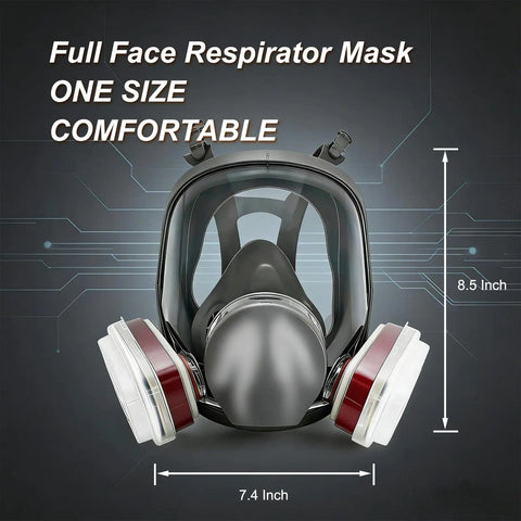 Dope Pro Grade Full Face Respirator Mask With Replaceable Filters For Painting, Spraying, Woodworking And Other Work, Reusable Gas Mask
