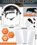 Close-up view of a safety face shield from the Three Piece PPE Set With Safety Face Shield 42.5 Inch Waterproof Rubber Apron And Latex Gloves For Industrial Cleaning Grinding And Chemical Work For Tougher All Day Protection