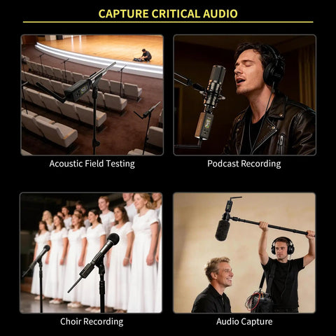 Wireless XLR Transmitter Receiver With Built-In 48V Phantom Power, Ultra Long 470FT Range For Studio Condenser Mics No extra Boxes Needed used in choir recording.