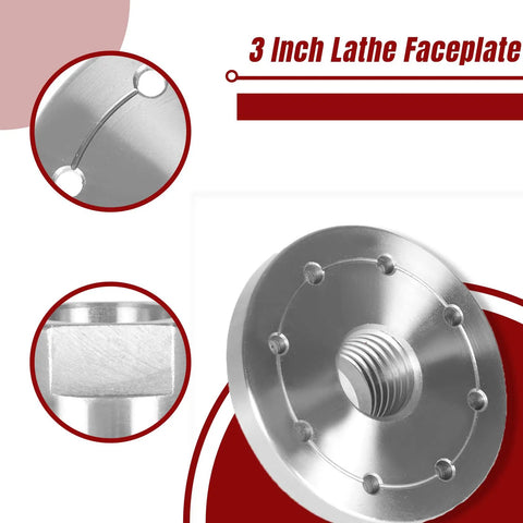 3 Inch Lathe Face Plate In 45 Steel For 1 Inch X 8 TPI Spindle showing machined flats and mounting holes