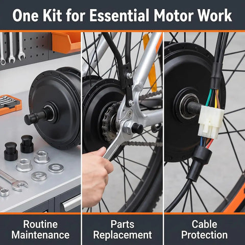 Heavy Duty Electric Bike Hub Motor Axle Nut Kit M12 Front Lock Nut Secure Washers And Durable Cover Fits 12mm Shaft for maintenance