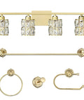 Polyhedron Crystal Wall Sconce With Champagne Finish In Modern Sleek Metal Shade For Bathroom And Bedroom LED Bulb Not Included UL Listed Hardwired For Flat Ceiling Mount, 4-light fixture with accessories