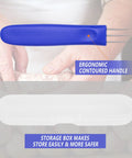 Two Pack 6.5 Inch 3 Prong Sausage Pricker Tools With Stainless Steel Needles, Non Slip Handles, And Storage Case