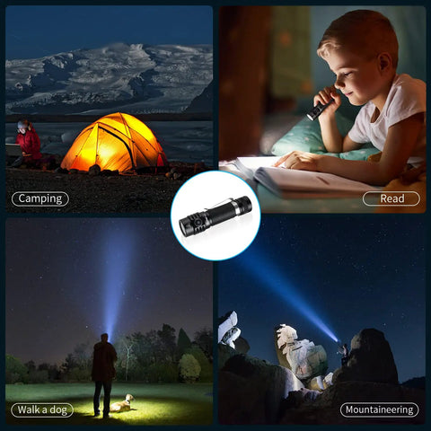Pocket Sized Rechargeable LED Flashlight 1800 Lumen Max Brightness With 6 Modes IP68 Waterproof SST40 LED used outdoors and indoors