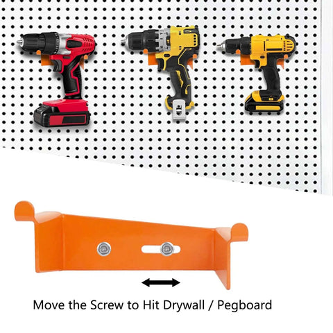 Heavy Duty Drill Holder 2 Pack Wall Mount Hook for Cordless Drills Universal Power Tool Organizer for Garage and Workshop