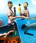 0.5L Portable Scuba Tank For Freediving And Snorkeling, Reusable Emergency Pony Bottle in use, showcasing underwater functionality.