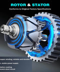 Close-up view of rotor and stator inside 130 Amp 6 Groove Alternator Replacement For Odyssey V6 3.5L 2014 2015 2016 2017