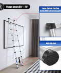 8.5 Foot Aluminum Telescoping Ladder With One Button Retraction Easy Pull Portable Foldable Extension Ladder in room use