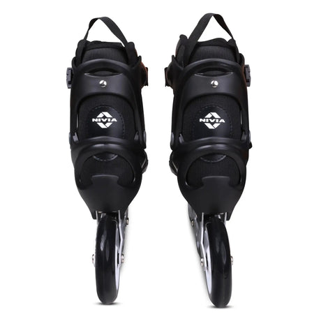Front view of Speed Pro Adjustable Inline Skates For Kids Unisex Outdoor Roller Skates With 110mm Wheels Aluminum Frame And ABEC 7 Bearings