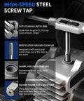 Front view of M6x1.0 thread repair kit with HSS drill and tap, 304 stainless inserts (10 pcs, 9.4 mm length)