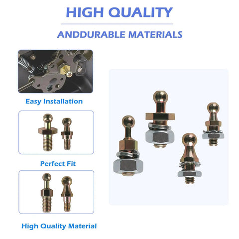 Holley 20-2 Carburetor Throttle Ball Assortment Kit For Linkage To Carburetor Or Throttle Body In Various Automotive Applications Durable High Quality Set For Street And Performance Cars brass throttle ball studs with nuts, installed and grouped