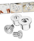Pro Grade Stainless Steel Dowel Pin Set With Centering Pins for Precise Woodworking Alignment shown against wood surface