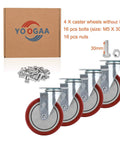 Heavy Duty 5 Inch Swivel Caster Wheels Set Of 4 No Noise 360 Degree Plate Caster With High Load Capacity 1500 Lbs