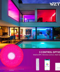 Outdoor view of house with 36W LED Music Ceiling Light With Bluetooth Speaker, RGB color changing, app and remote control options