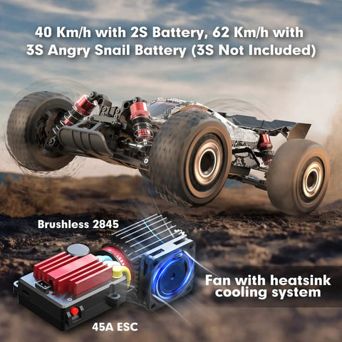 Fast Brushless One Sixteenth Scale RC Buggy For Adults, 4WD High Speed Racing Car Ready To Run in dirt track action