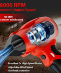 Turbo Jet Blower Cordless Dust Blower For Milwaukee M18 18V Battery, 96000 RPM, adjustable wind speed, brushless DC motor.
