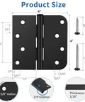 3 Pack Matte Black Door Hinges 4 Inch dimensions, heavy duty iron, includes installation screws for secure entry doors.
