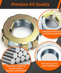 Heavy Duty D-Style Trailer Spindle Nuts and Retainers 1 Inch Thread Fits 2,000-8,000 Lbs Axles Zinc Plated Steel