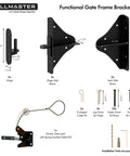 Beefy Heavy Duty Gate Frame Kit And Hardware For Wooden Fences And Driveways Including 90 Degree Right Angle Hinges Gate Latch Corner Braces