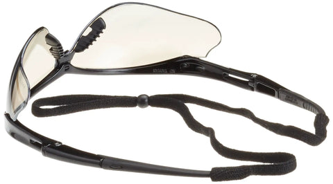 Indoor Outdoor Safety Glasses With Wraparound Frame, Clear Lenses, and Neck Cord; Soft Touch Temples, UV Protection, ANSI Z87.1 Standards.