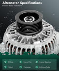 80 Amp 12 Volt Alternator Replacement for Lexus ES300 3.0L 1997 to 2001 Camry 3.0L 2000 to 2001 Solara 3.0L 2000 to 2003