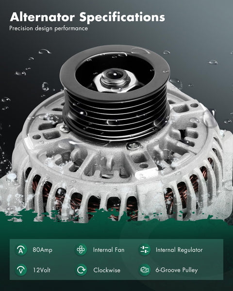 80 Amp 12 Volt Alternator Replacement for Lexus ES300 3.0L 1997 to 2001 Camry 3.0L 2000 to 2001 Solara 3.0L 2000 to 2003