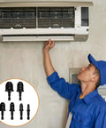Technician installing air conditioner with Copper Tube Expander Set for HVAC Repair, Handy Manual Swaging Drill Bit Kit for Air Conditioning