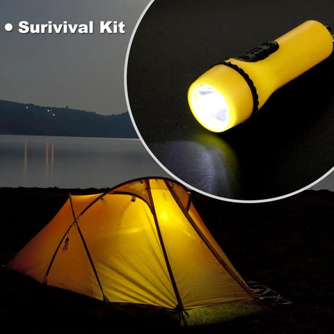 48 Piece Mini LED Flashlight Keychain Set With Assorted Colors, Portable EDC Torch illuminating tent at night