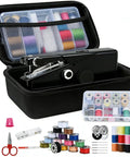 Grab And Go Cordless Handheld Sewing Machine For Beginners And Adults with accessories, black, in carrying case.