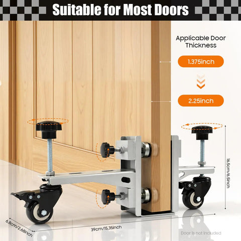 Pro Grade Door Installation Tool Kit For DIYers And Pros 2 Piece Framing And Lifter Set Handles Up To 300 Lbs Adjustable 1.375-2.25 inches