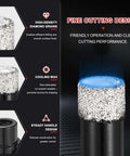 PATIKIL 4-piece 1/4-inch diamond core drill bit set with 6mm hole saws for angle grinders, black