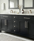 10 Pack 7.5 Inch Brushed Nickel Cabinet Pulls Made From Zinc Alloy For Kitchen Cabinets Durable Hardware Handles With Easy Install Slick Satin Finish To Upgrade Your Space on black bathroom vanity