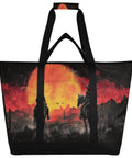 All Day Chill Insulated Cooler Tote With Leak Proof Seal Large Capacity featuring desert sunset and cowboy design