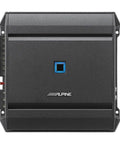 Alpine S A32F 4 Channel Class D Digital Car Amplifier, 320 Watts Total Power, top view of compact black casing