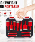 Premium 12Pcs Diamond Hole Saw Kit With High Performance Core Drill Bits For Cutting Tile Glass And Stone With Smooth Precision And Long Lasting Sharp Edges, red set in case