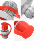 Twenty Pieces Of Grease Fitting Tips Replacement Straight Nozzle Kit For Your Ride Perfect For Quick Fixes And Making Maintenance Super Easy When You Need Some Serious Vehicle Repair Parts To Keep Things Rolling Smooth Like A Charm. red cap on metal grease fitting tip, iron and rubber