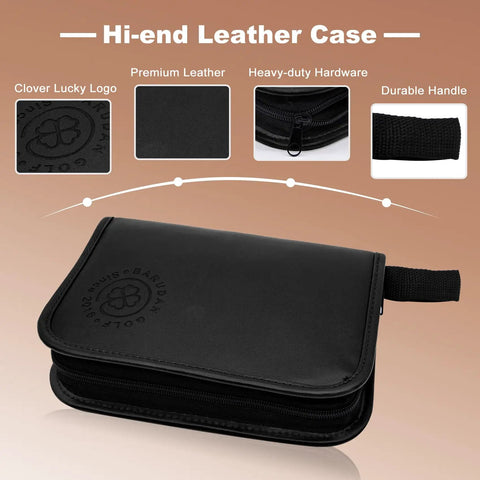 High-end leather case from Must Have All In One Golf Accessories Set With Leather Case For Men And Women Including Tees Balls Divot Tool