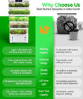 Comparison of Five Tier Indoor Hydroponics Growing System Kit With Auto Misting Full Spectrum Grow Light and conventional model.