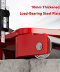 Close-up of 10mm thick load-bearing steel plate on Heavy Duty Machinery Skates With Steering Handle Dual Pu Or Steel Wheels Smooth Operator Machine Mover Dolly.