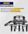 Front Wheel Bearing And Hub Assembly 2 Pack With 5 Lug Bolts And ABS For Saturn Vue 2002 2007 Chevy Equinox 2005 2006 Pontiac Torrent 2006 Front End Wheel Hub Replacement Kit side view