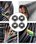Heavy-Duty Replacement Wire Stripper Blades 4 Pack High-Strength Alloy Scrap Copper Wire Cutters Fit HXSMS-26 Machine features alloy cutting discs with copper wiring.