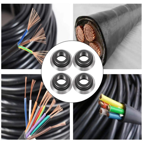 Heavy-Duty Replacement Wire Stripper Blades 4 Pack High-Strength Alloy Scrap Copper Wire Cutters Fit HXSMS-26 Machine features alloy cutting discs with copper wiring.